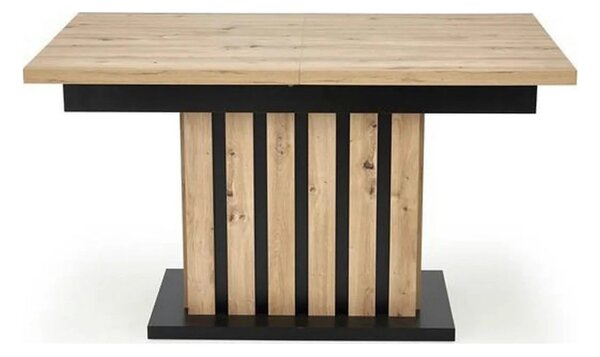 Masa extensibila LAMELLO, stejar/negru, PAL laminat, 160/210x90x76 cm