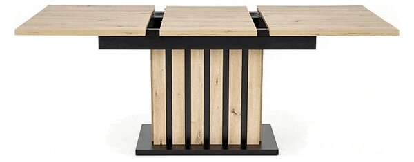 Masa extensibila LAMELLO, stejar/negru, PAL laminat, 160/210x90x76 cm