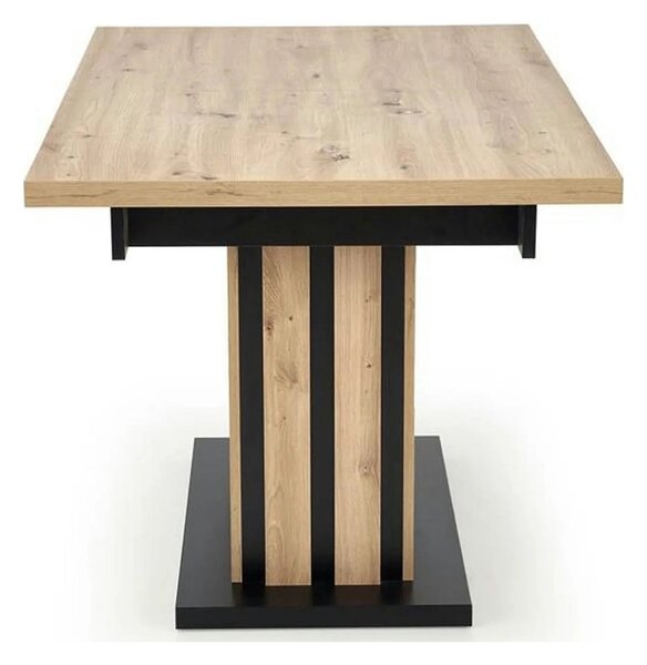 Masa extensibila LAMELLO, stejar/negru, PAL laminat, 160/210x90x76 cm