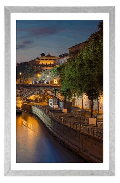 Poster cu passepartout malul Parisului