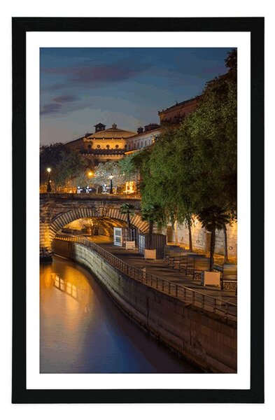Poster cu passepartout malul Parisului