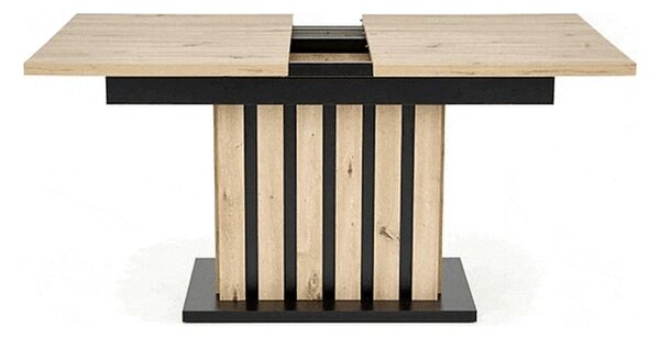 Masa extensibila LAMELLO, stejar/negru, PAL laminat, 160/210x90x76 cm