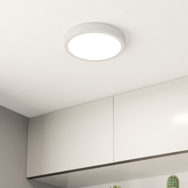 EGLO Plafonieră cu LED Fueva 5 IP44 3000K alb Ø21cm, Alb, Baie, Metal