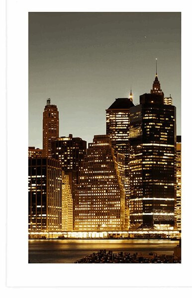Poster cu passepartout New York de noapte