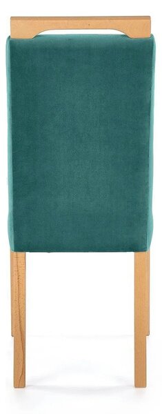 Scaun CLARION, verde/stejar, stofa catifelata/lemn, 42x58x97 cm