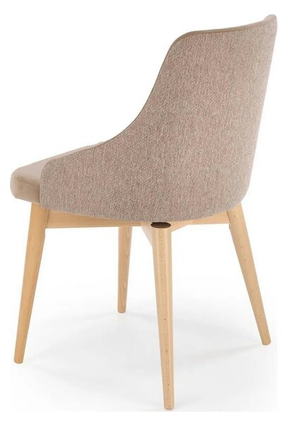 Scaun rotativ MALAGA, bej/stejar, stofa clasica/lemn, 50x53x79 cm