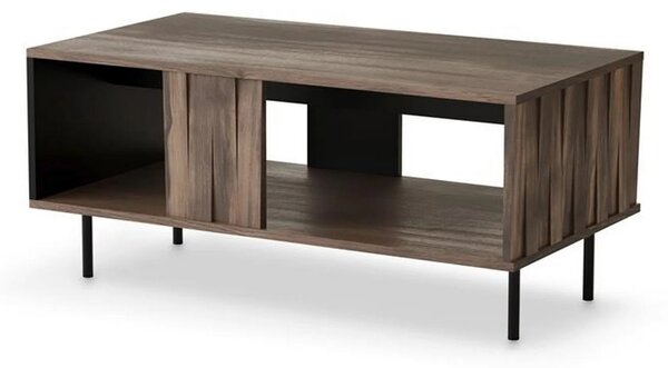 Masuta cafea SWING LAW-1, nuc/negru, PAL laminat/otel, 100x54x45 cm