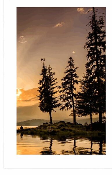 Poster cu passepartout lac de munte