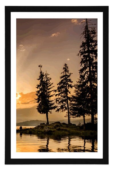 Poster cu passepartout lac de munte