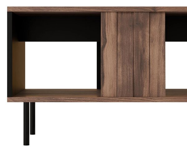 Masuta cafea SWING LAW-1, nuc/negru, PAL laminat/otel, 100x54x45 cm