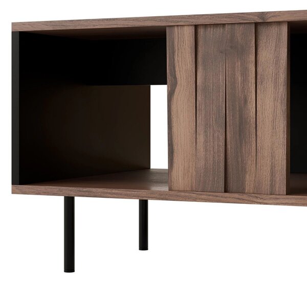Masuta cafea SWING LAW-1, nuc/negru, PAL laminat/otel, 100x54x45 cm
