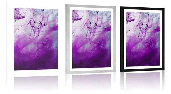 Poster cu passepartout abstracție magică violetă