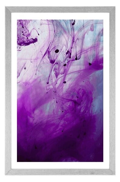 Poster cu passepartout abstracție magică violetă