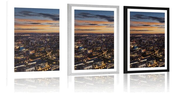 Poster cu passepartout vedere aeriană la Londra