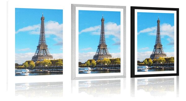 Poster cu passepartout panoramă frumoasă a Parisului