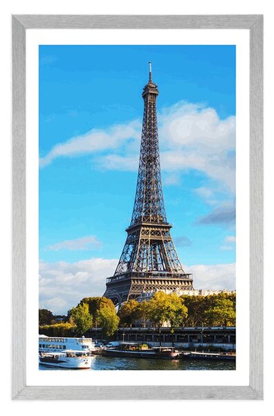 Poster cu passepartout panoramă frumoasă a Parisului