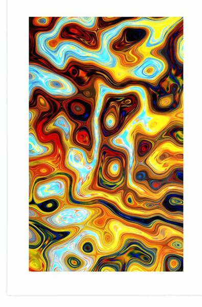 Poster cu passepartout abstracție colorată