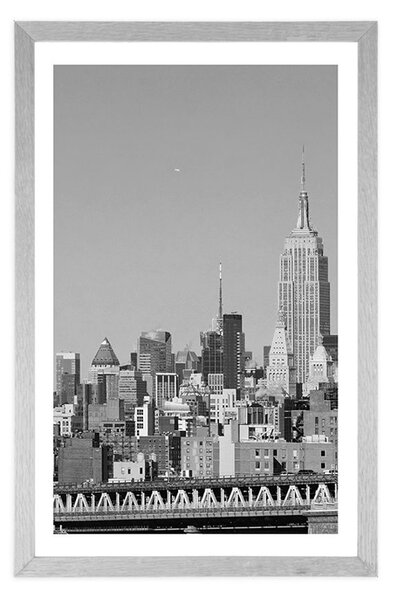 Poster cu passepartout New York magic în design alb-negru