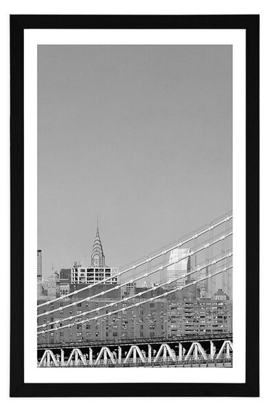 Poster cu passepartout zgârie-nori în New York în design alb-negru