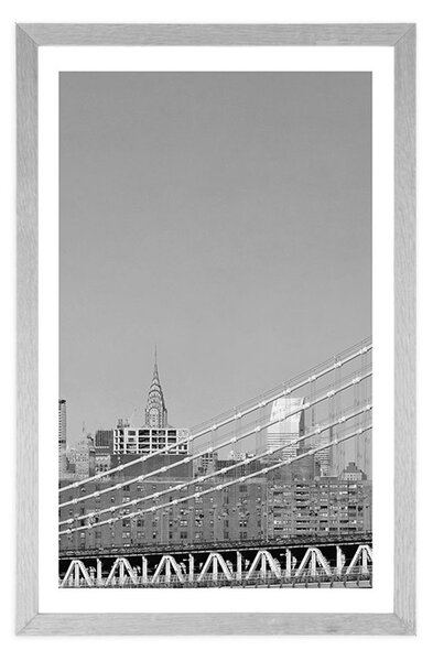 Poster cu passepartout zgârie-nori în New York în design alb-negru
