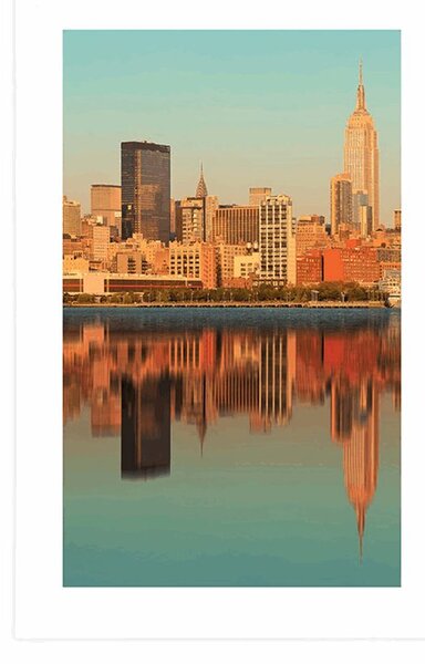 Poster cu passepartout New York fermecător reflectat în apă