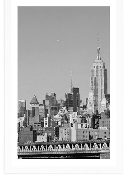 Poster cu passepartout New York magic în design alb-negru