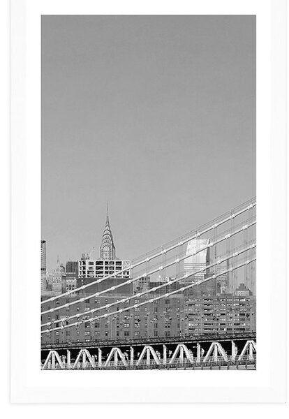 Poster cu passepartout zgârie-nori în New York în design alb-negru