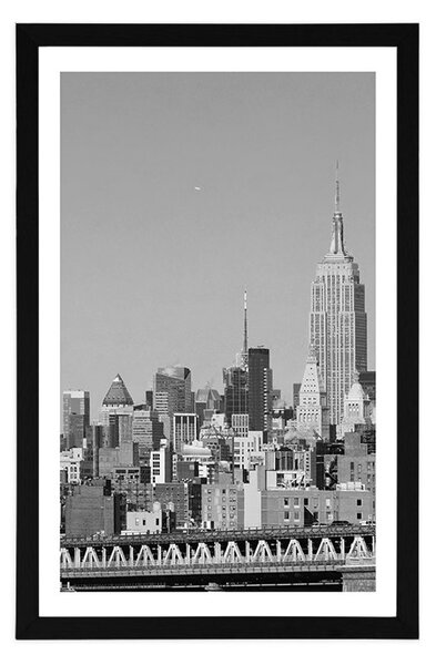Poster cu passepartout New York magic în design alb-negru
