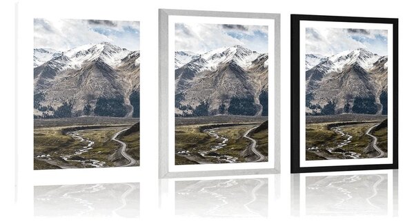 Poster cu passepartout panoramă montană frumoasă