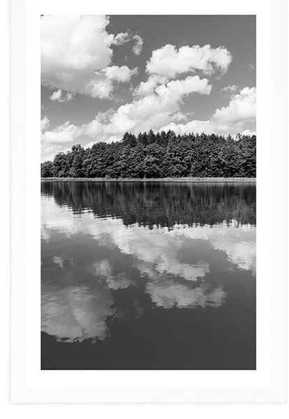 Poster cu passepartout natura în perioada de vară în design alb-negru
