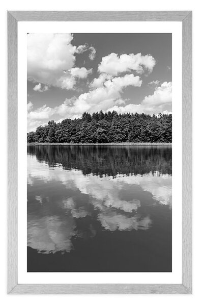 Poster cu passepartout natura în perioada de vară în design alb-negru