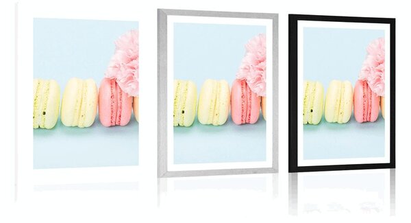 Poster cu passepartout macaroons delicioase