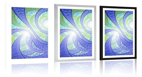 Poster cu passepartout abstracție fractală