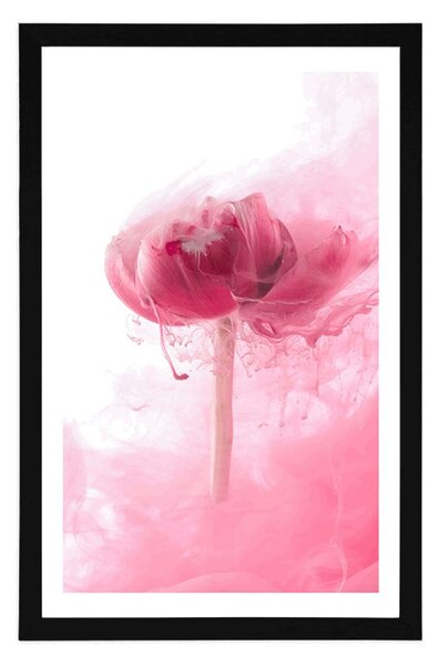 Poster cu passepartout floare roz în design interesant