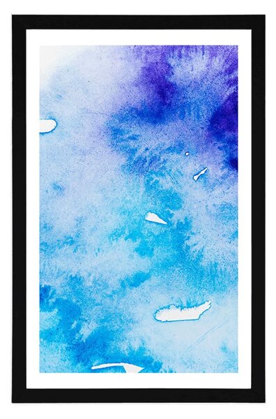 Poster cu passepartout artă abstractă albastru-violet