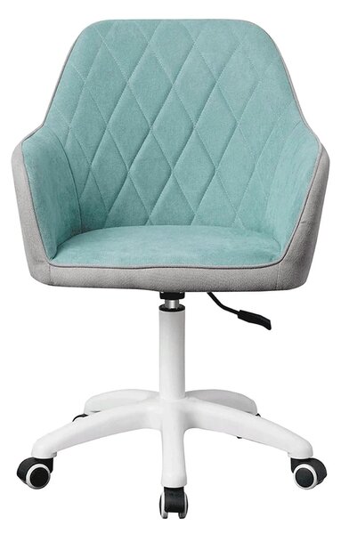 Scaun birou SANTY, verde menta/gri, metal/stofa, 60x62x85/100 cm