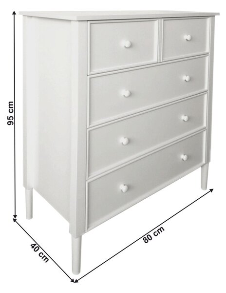 Comoda TEANA, alb, 80x40x95 cm