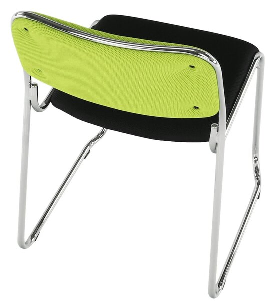 Scaun BULUT, verde/negru/crom, piele ecologica/metal, 50x56x76 cm