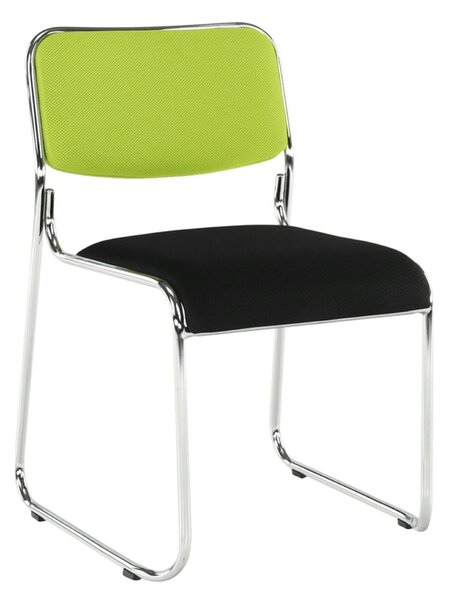 Scaun BULUT, verde/negru/crom, piele ecologica/metal, 50x56x76 cm