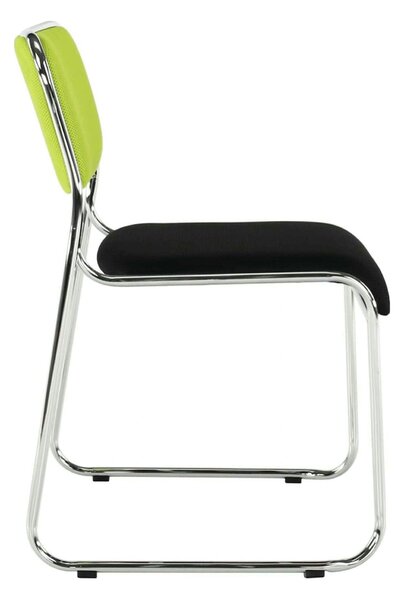 Scaun BULUT, verde/negru/crom, piele ecologica/metal, 50x56x76 cm