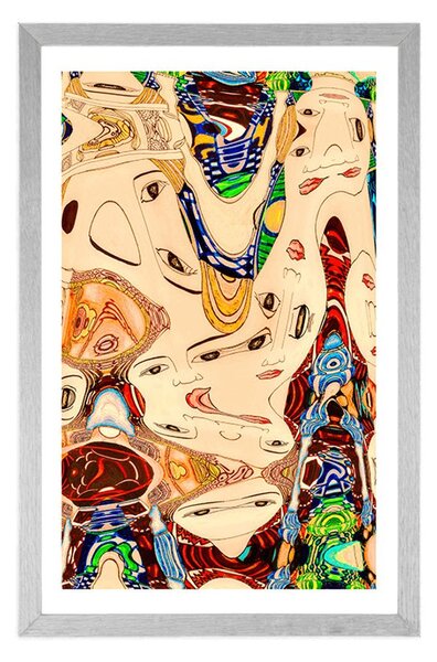 Poster cu passepartout mamă în design abstract