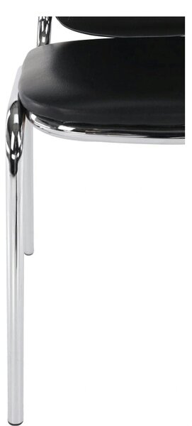 Scaun ZEKI, negru, piele ecologica/metal, 45x58x82 cm