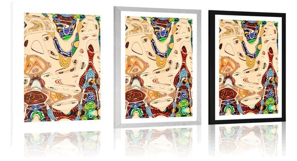 Poster cu passepartout mamă în design abstract