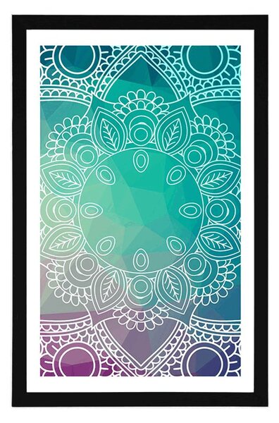 Poster cu passepartout Mandala pastelată