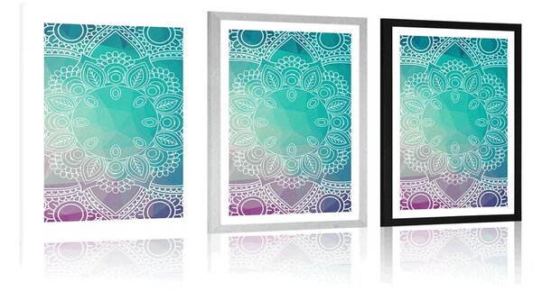 Poster cu passepartout Mandala pastelată