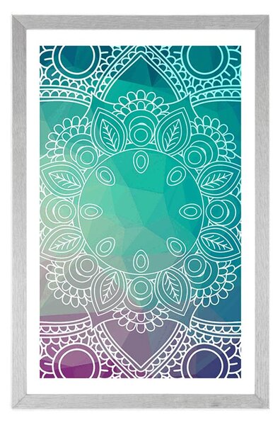 Poster cu passepartout Mandala pastelată
