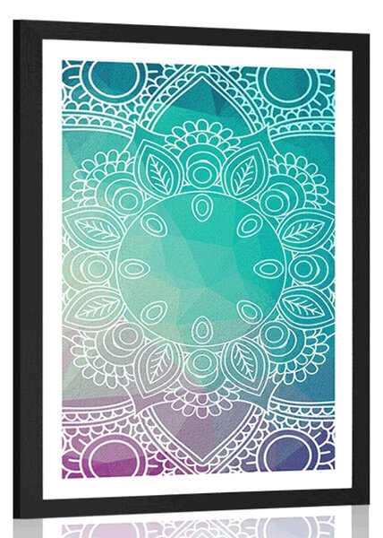 Poster cu passepartout Mandala pastelată