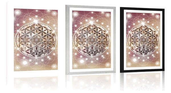 Poster cu passepartout Mandala fermecătoare