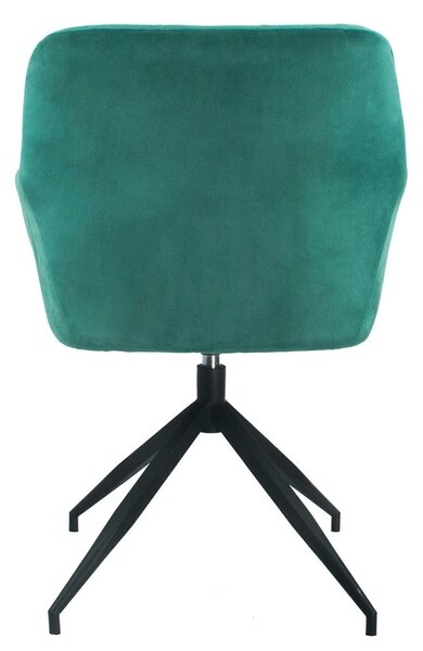 Scaun rotativ VELEZA NEW, verde/negru, stofa catifelata/metal, 66x66x8