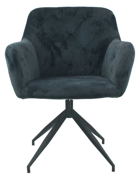 Scaun rotativ VELEZA NEW, gri inchis/negru, stofa catifelata/metal, 6